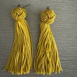Yellow tassel string earrings